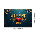 thumbnail image 1 of Welcome Back Banner Colorful Confetti Balloons Decorative Background Party Supplies Event Backdrop Celebration Welcome Banner Photography Props, 1 of 4