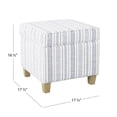 thumbnail image 3 of HomePop Square Transitional Wood and Fabric Ottoman with Lift Off Lid in Blue, 3 of 11
