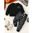 thumbnail image 2 of Suealasg Toddler Boys 2Pcs Halloween Outfits Long Sleeve Crew Neck Pumpkin Bat Print Sweatshirt Sweatpants 6M 1T 2T 3T 4T Kids Baby Boys Halloween Clothes, 2 of 7
