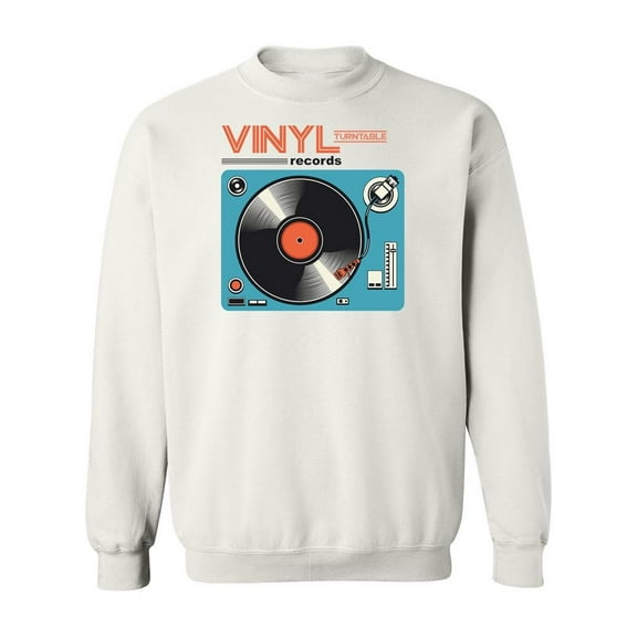 Vinyl Records Quote Sweatshirt Men -Image by Shutterstock, Male Small