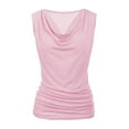 thumbnail image 4 of purcolt Womens Cowl Neck Tank Tops Ruched Draped Sleeveless Shirts Casual Slim Fit Going Out Tops Summer Blouses, 4 of 9