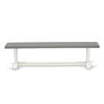 thumbnail image 3 of Pemberly Row Contemporary V-Style 15x72" Wood Dining Bench in White/Gray, 3 of 5