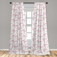 thumbnail image 5 of Ambesonne Flamingo Curtains, Tropical Birds Plain Back, Pair of 28"x95", Grey Pink and Dried Rose, 5 of 5