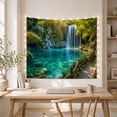 thumbnail image 5 of Waterfall in Tropical Rainforest, Peaceful Photographic Style for Nature Lovers, Natural Landscape Decor, Housewarming Gift Tapestry Wall Hanging for Bedroom, Living Room and Dorm, 5 of 7