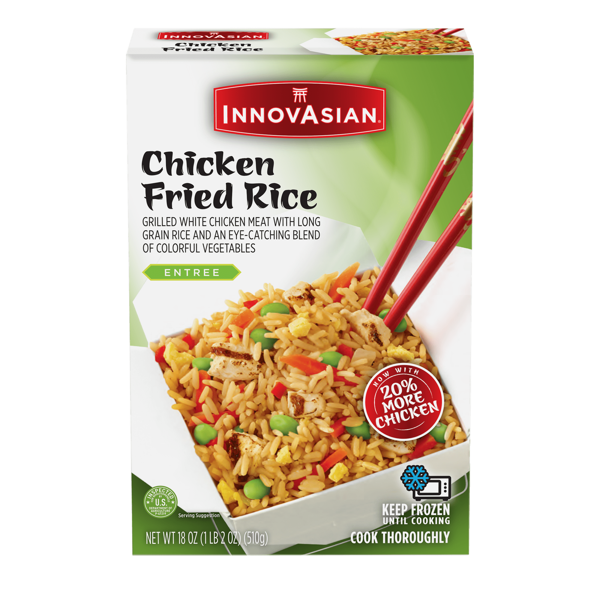 InnovAsian Chicken Fried Rice, 18 oz (Frozen Meal)