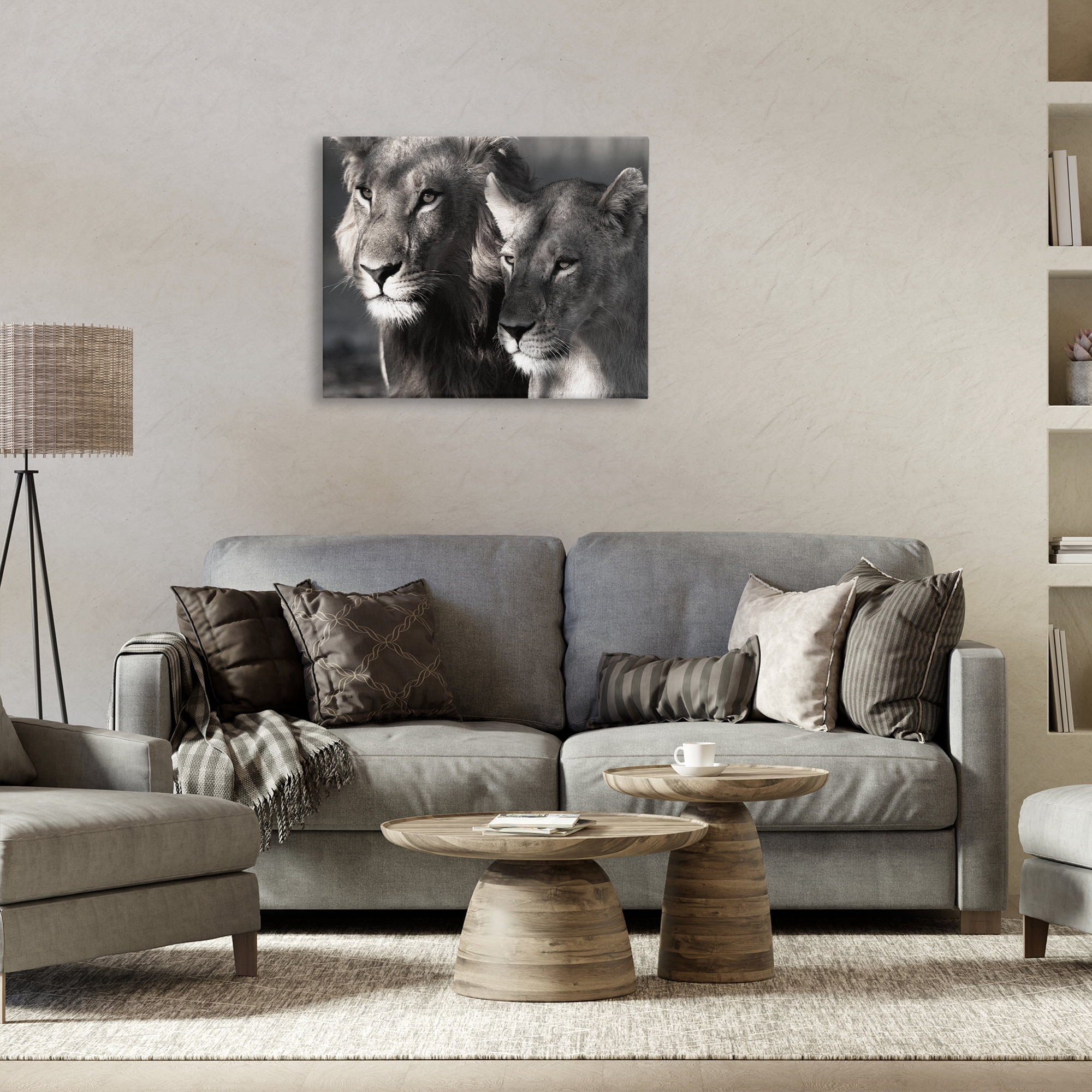 Stupell Industries Strong Lion & Lioness Animals & Insects Photography Gallery Wrapped Canvas Art Print Wall Art, 30 x 24