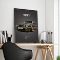 thumbnail image 3 of Pintura en lienzo de coche clásico deportivo, arte de pared, imágenes para sala de estar, decoración del hogar, póster impreso, Retro Cars 80s GTI, 3 of 4