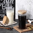 thumbnail image 6 of 2 Pack 22oz Glass Cups with Lids and Straws, Glass Tumbler with Straw and Lid, Mason Jar Drinking Glasses Iced Coffee Cup for Long Drinks, Water, Cocktail, Whiskey, Soda, 6 of 7