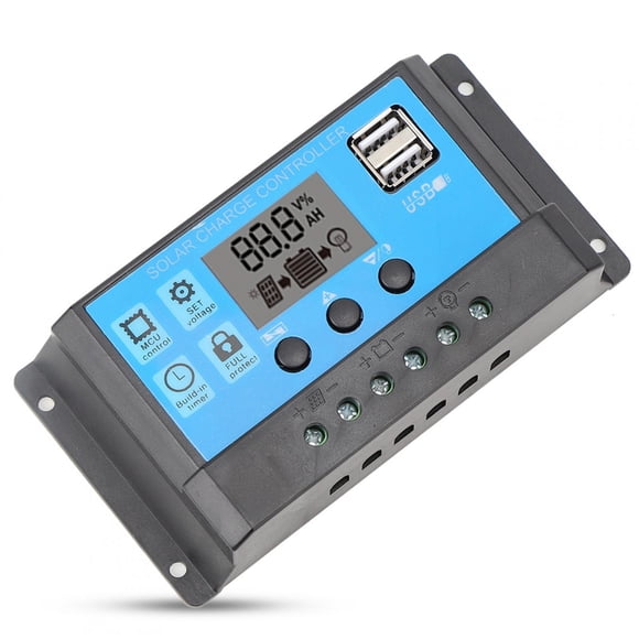 Dioche Solar Charge Controller, Large Display PWM Controller For Indoor