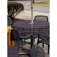 thumbnail image 5 of Outdoor Tablecloth with Umbrella Hole for Patio/Picnic/Party/Camping, Navy Blue Vintage Boho Waterproof Table Cloth Square Cover Washable, Farmhouse Ethnic Tribe Classic (54"x 54"), 5 of 9