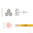 thumbnail image 2 of ANGARA Natural 1.05 ct Diamond 3 Stone Stud Earrings in 14K White Gold for Women (Size-3.6mm| Color-K| Clarity-I3) | April Birthstone, Anniversary, Jewelry Gift for Women | Natural Diamond Earrings, 2 of 7