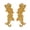 Gold Metallic, variant on 2.75"x8" Floral Venice Lace Applique Embroidered Bridal Guipure Patch Motif (2 Pieces) (White)