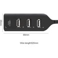 thumbnail image 2 of 4 Port-s USB 2.0 Hub Adapter, Portable 4 Port-s USB 2.0 Super Speed 480Mbps Hub Splitter Adapter for PC Laptop-Black, 2 of 5