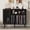 Black, variant on 40"W Record Player Stand with Charging Station and USB Ports, Black | Record Player Table Holds Up to 350 Albums, Mid-Century Turntable Stand with Doors, Vinyl Display Shelf for Living Room