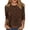 26# Brown, variant on Women's 3/4 Sleeve Leopard Print Round Neck Tunic Top, Casual Loose Fit Flowy Blouse, Soft Breathable Knit Shirt for Daily Office Weekend Casual Wear Light Brown S