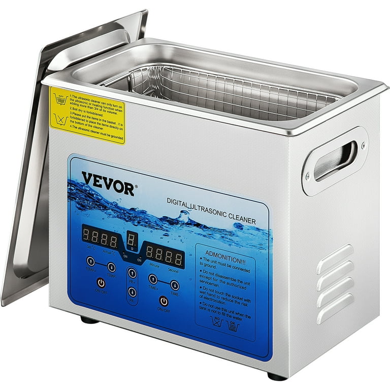 VEVOR Ultrasonic Cleaner, 36KHz~40KHz Adjustable Frequency, 3L 110V, Ultrasonic  Cleaning Machine w/ Digital Timer and Heater, Lab Sonic Cleaner for Jewelry  Watch Eyeglasses Coins, FCC/CE/RoHS Listed 