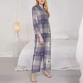 thumbnail image 4 of Junzan Heart Check Plaid Print Womens Pajama Sets,Long Sleeve Button Down For Women Pjs 2 Piece, 4 of 9