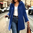 thumbnail image 6 of ZunFeo Women’s Hooded Suede Coat, Casual Drawstring Mid‑Length Button Down Fall Winter Trench Coat Jacket, 6 of 6