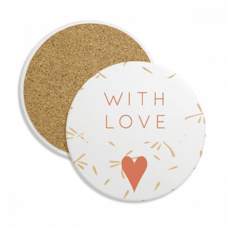 

Love Flower s Art Coaster Cup Mug Tabletop Protection Absorbent Stone