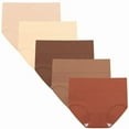 thumbnail image 1 of INNERSY Women's High Waist Briefs Soft Cotton Postpartum Underwear for Women 5 Pack(M,Light Brown), 1 of 6