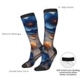 thumbnail image 6 of Fotbe Elegant Blue Gold Blooms print Women's Men's Novelty Crew Socks Cotton Socks Knee High Socks for Walking,Running,Nurses,Pregnancy, 6 of 8