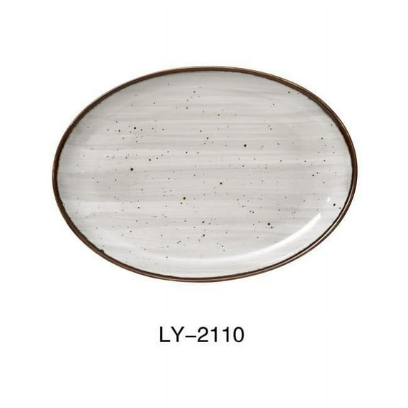 Yanco LY-2110 Lyon 10 X 7" X 1" COUPE PLATTER, Porcelain, Reactive Glaze, Pack of 24