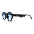 thumbnail image 6 of Mens Thick Plastic Round Oval Keyhole Horn Rim Hipster Vintage Style Sunglasses Black - Blue, 6 of 8