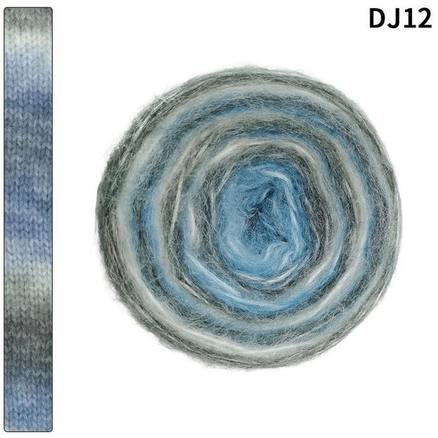 Zhuge Hilo giratorio de 100 g, hilo acrílico al 58 % para kit de crochet con cambio de color suave, hilo grande, H