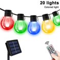 thumbnail image 1 of Luces de cadena solares Luces de patio al aire libre Luces colgantes G50 impermeables con energía solar con 20 bombillas LED inastillables para fiesta de bistró en el balcón del patio traser, 1 of 5