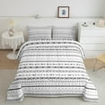 thumbnail image 2 of Manfei Retro Geometric Bedding Comforter Set,Modern Geometric Stripes Twin Comforter Sets,Black White Bedding Set,Microfiber Room Decoration Reversible,2pcs, 2 of 8