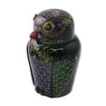thumbnail image 4 of NOVICA Artisan Handmade Lacquered Wood Box Painted Decorative [4.5in H x 3in Diam.] 'Owl and Its Secrets', 4 of 7