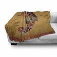 thumbnail image 3 of Animal Soft Flannel Fleece Throw Blanket, Ornamental Seahorse Creature with Floral and Stripe Lines Image, Cozy Plush for Indoor and Outdoor Use, 50" x 70", Multicolor, by Ambesonne, 3 of 6