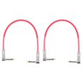 thumbnail image 1 of 2PCS 12 Inch Guitar Jumper 1/4 Inch Plug Guitar Effect Pedal Cable Pure Copper Musical Instrument Cables Red, 1 of 4