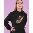 thumbnail image 2 of Alien Riding A Meteorite Hoodie Women -Image by Shutterstock, Female Small, 2 of 4