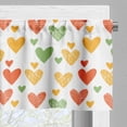 thumbnail image 3 of Ambesonne Valentine Valance Pack of 2, Irregular Hatched Hearts, 42"X18", Marigold Pistachio Green, 3 of 5