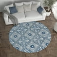 thumbnail image 6 of Madison Traditional 5' Round Gray Polypropylene Indoor Area Rug, 6 of 7