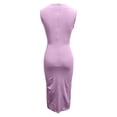 thumbnail image 5 of BUWTTER Women's Dresses Summer Casual Sleeveless with Asymmetric Waist Elegant Daily Wear Tunic Ruffle Midi Purple Dress S, 5 of 5