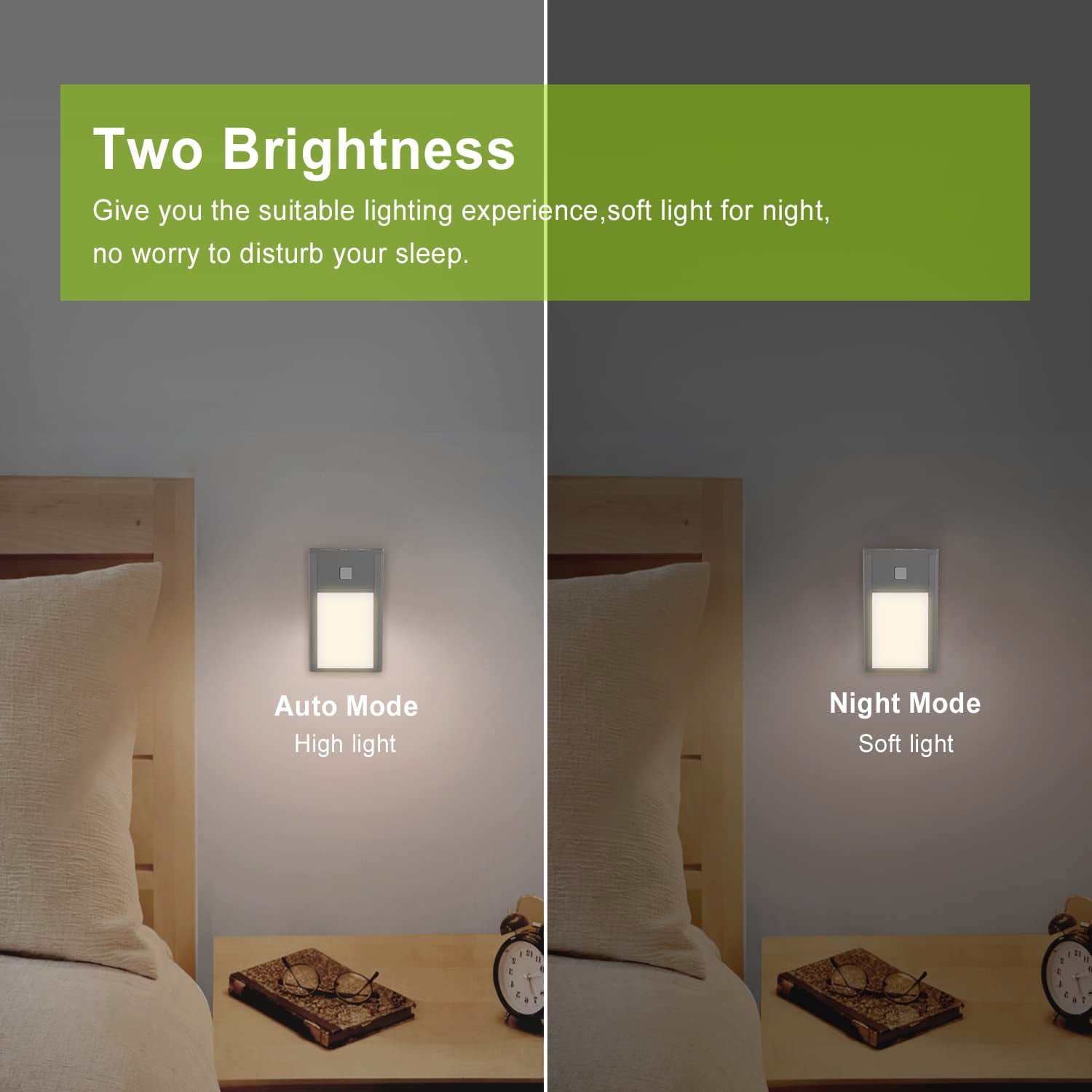 VST Motion Sensor Step Night Light, Rechargeable Battery Powered Stair Lights Indoor, Wireless Magnetic Suck Installation for Bedroom Hallway Stair Nursery Kids Room , 2.68 inch 3000K 3Pack Silver
