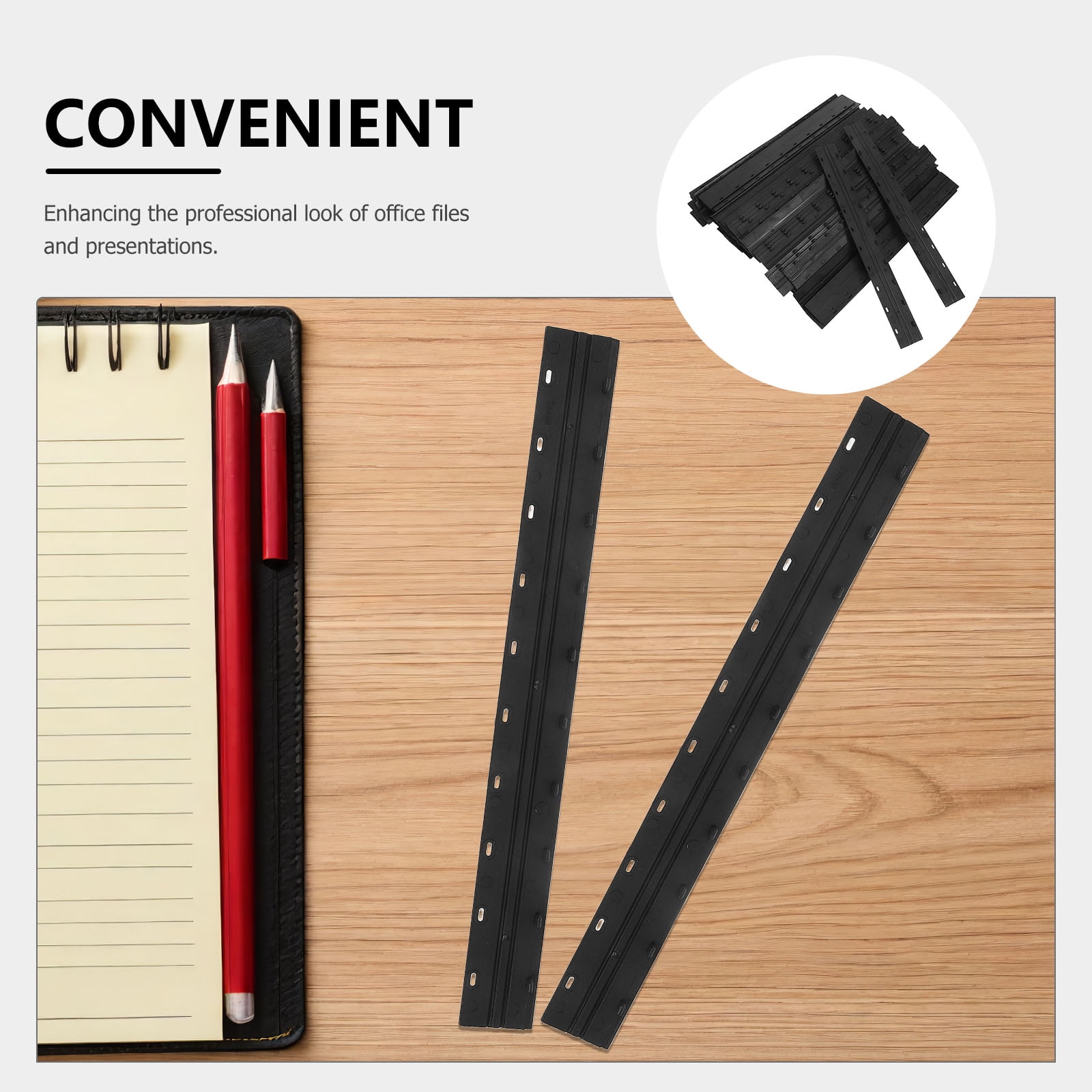 OUNONA Plastic Binder Clips Black for Office Files Efficient Organization 100Pcs