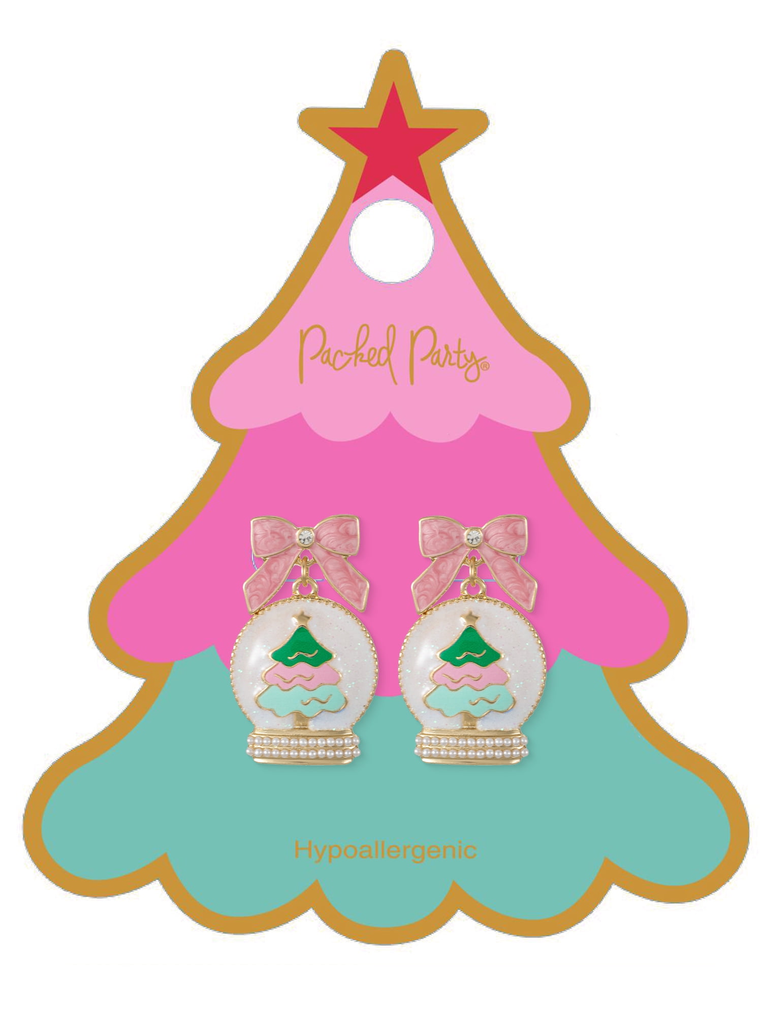 Packed Party Snow Globe Bow Earring