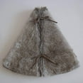 thumbnail image 2 of Jupe de Sapin de Noël en Fausse Fourrure Gris Brun Multicolore, Rayures Grises et Beiges (38 Pouces), 2 of 3