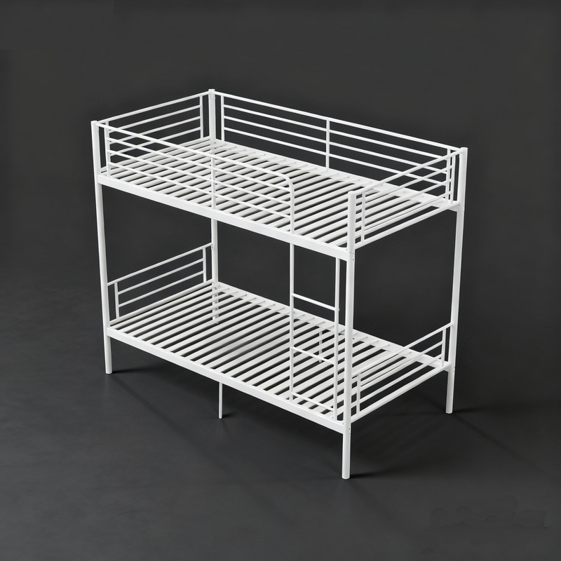 Twin Over Twin Metal Bunk Bed with Ladder, High Guardrails, Under-bed Storage, Noise-Free Design, Convertible to 2 Twin Beds