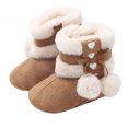 thumbnail image 4 of WORGEOUS 1 par de botas navideñas para bebés con lazo de invierno, prewalker de algodón cálido para niños pequeños, 4 of 8