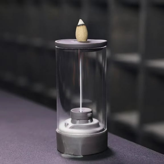 1pc Stone Mill Purple Clay Backflow Incense Burner, Feng Shui Home Decor (Without Incense)