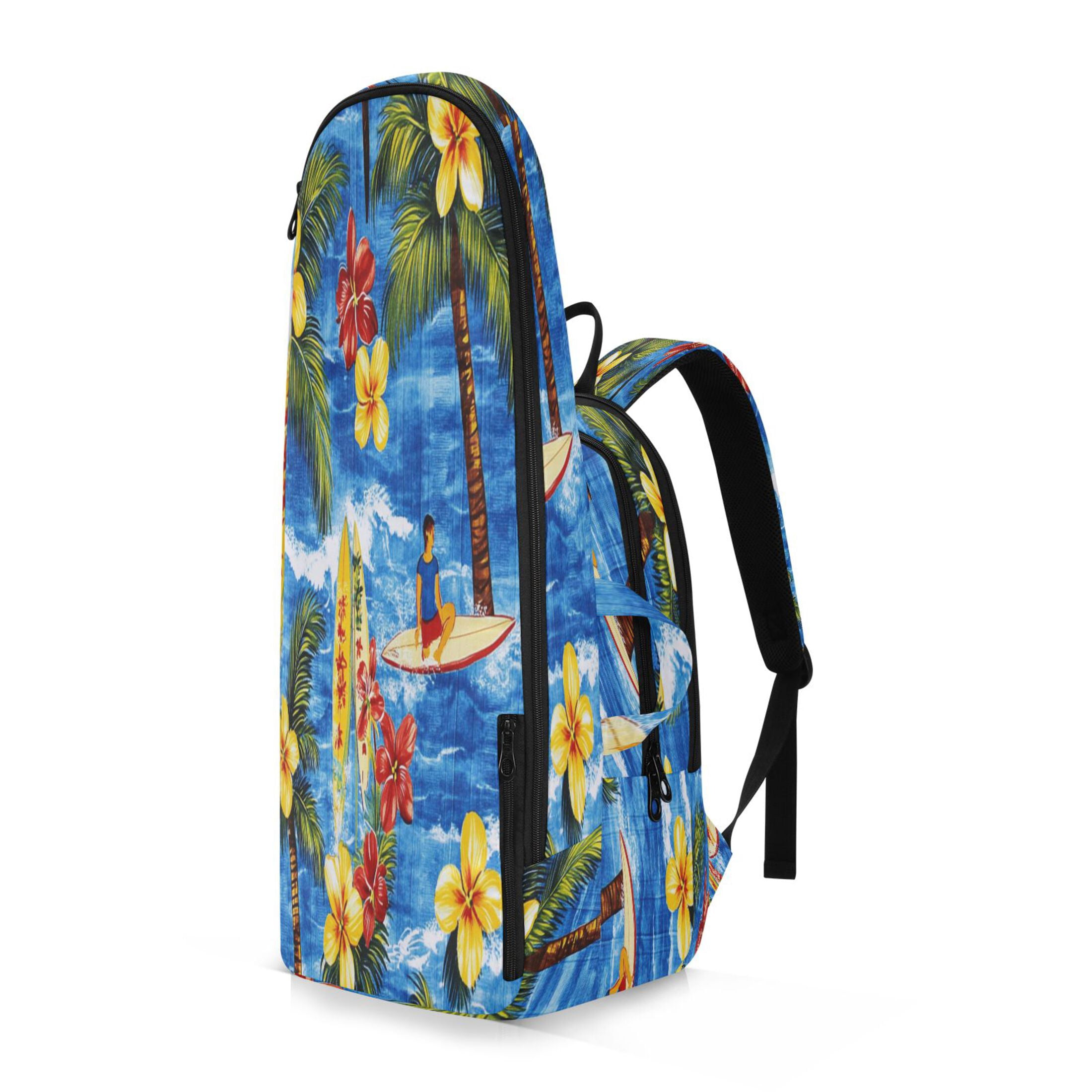 2 Racquet Holder Tennis Backpack Tennis Racket Covers Gym Bags Bright Blue Hawaiian