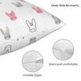 thumbnail image 3 of Pofeuu Girl Rabbit Print Double-sided plush pillowcase Square Throw Pillow Covers Pillows Cover for Living Room Bedroom Sofa Couch Cushion Cover（No pillow core）-18"x18", 3 of 7