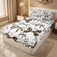 thumbnail image 2 of Erosebridal Retro Leopard Bow Zipper Queen Comforter Set with Fitted Sheet and 2 Pillowcases for Women Girls, Brown Cheetah Animal Print Ribbon Zipper Bedding Set, Reversible, 4 Pieces, 2 of 7