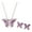 Purple, variant on HUANLEDASH 2Pcs/Set Necklace Earrings Set Shiny Rhinestones Butterflies Shape Pendant Necklace Stud Earrings Set Jewelry Gift