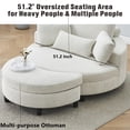 thumbnail image 2 of Aukfa 51" Oversized Accent Chair with Half-moon Storage Ottoman for Living Room, Corduroy, Beige, 2 of 9