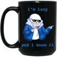 thumbnail image 4 of Lazy And I Know It (Original) Tasse à Café Noire Inspirée du Squelette Undertale, Tasse à Café Cadeau, 4 of 4